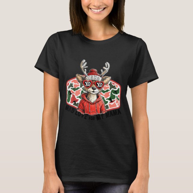 Mad Retro Love For My Mama Deer Hunting Boys Valen T-Shirt (Vorderseite)