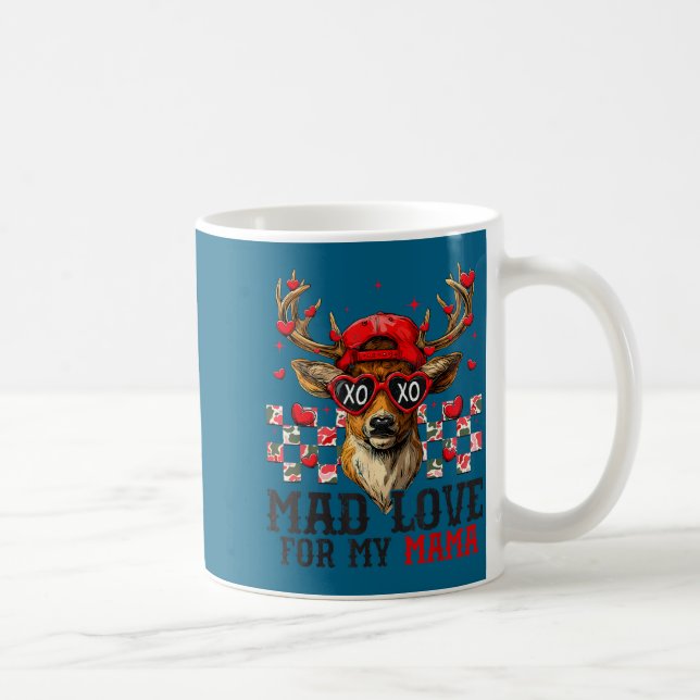 Mad Retro Love For My Mama Deer Hunting Happy Vale Kaffeetasse (Rechts)