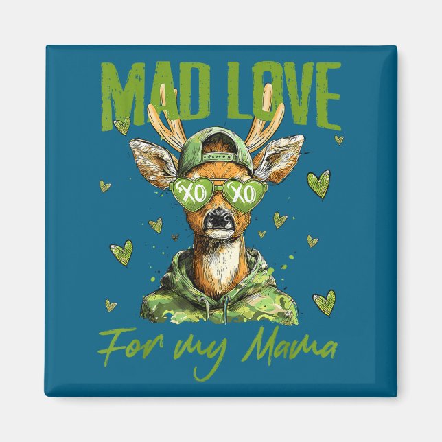 Mad Retro Love For My Mama Deer Hunting Happy Vale Magnet (Vorne)
