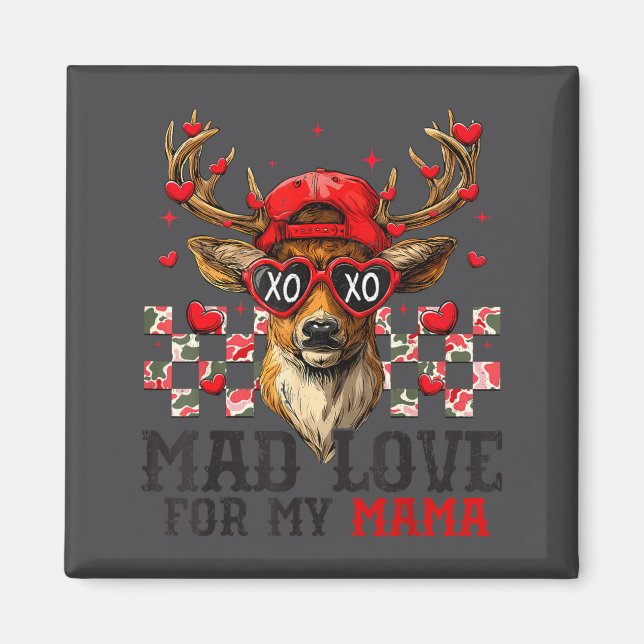 Mad Retro Love For My Mama Deer Hunting Happy Vale Magnet (Vorne)