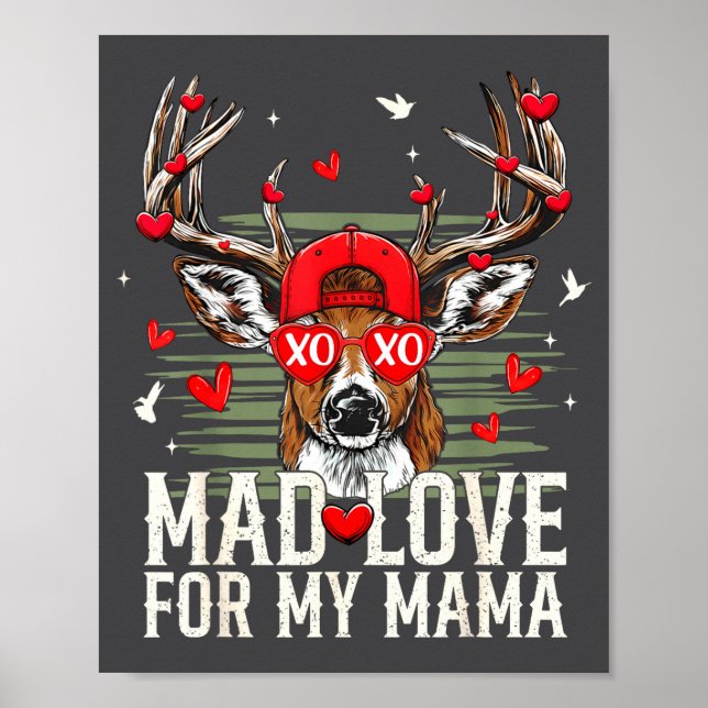 Mad Retro Love For My Mama Deer Hunting Happy Vale Poster (Vorne)