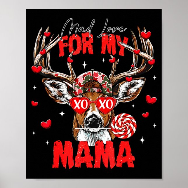 Mad Retro Love For My Mama Deer Hunting Happy Vale Poster (Vorne)