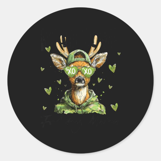 Mad Retro Love For My Mama Deer Hunting Happy Vale Runder Aufkleber (Vorderseite)
