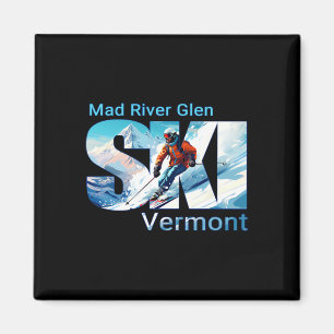 Mad River Glen Cooler Skiurlaub Ski Außenbereich Magnet