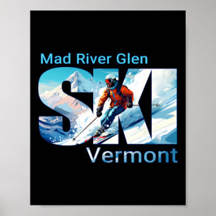 Mad River Glen Cooler Skiurlaub Ski Außenbereich Poster