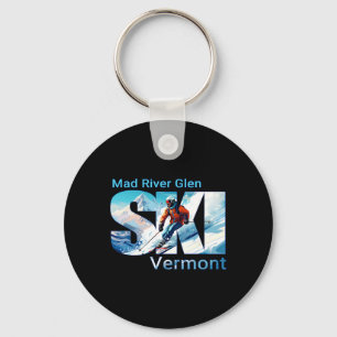 Mad River Glen Cooler Skiurlaub Ski Außenbereich Schlüsselanhänger