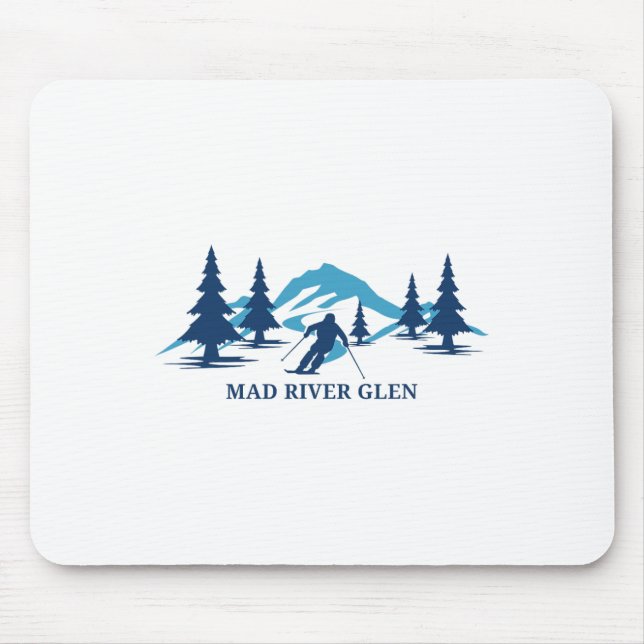 Mad River Glen Vermont Skifahren Snowboarden in Mousepad (Vorne)