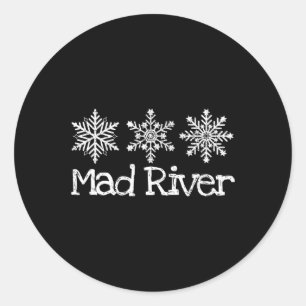 Mad River Mountain Ohio Ski Skifahren Snowflach Runder Aufkleber