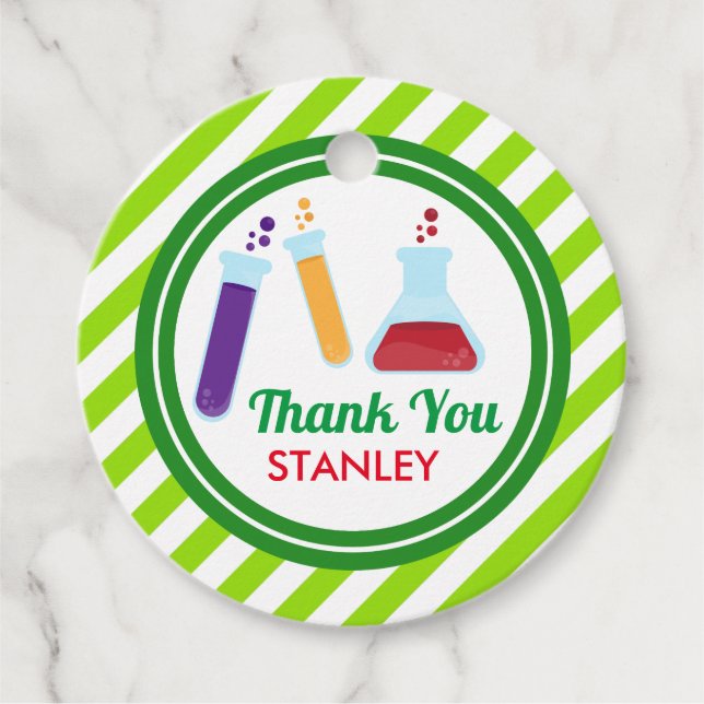 Mad Science Birthday Baby Dusche Geschenkanhänger (Vorderseite)