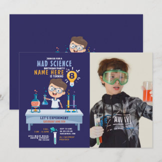 Mad Science Birthday Party Experiment Foto Einladung