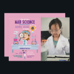 Mad Science Birthday Party Experiment Girls Pink Einladung<br><div class="desc">Mad Science Birthday Party Experiment Einladung. Zurück enthalten.</div>