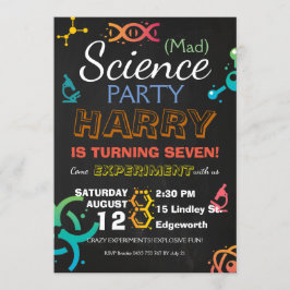 Mad Science Labrador Chalkboard Party Geburtstag C Einladung