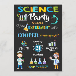 Mad Science Party Birthday Einladung Boy