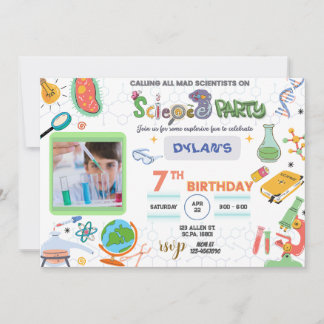 Mad Science Party, Scientist Birthday Einladung