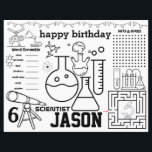 Mad science plaemats, Mad science birthday games<br><div class="desc">Looking for something to make your party table more interesting? Here are Mad Science Themed activity sheets,  perfekt way to have more fun and more laughter at the party. Just place these on the party table with color pencils,  Bleistifte,  Sticker etc. Too make a merrier party.</div>