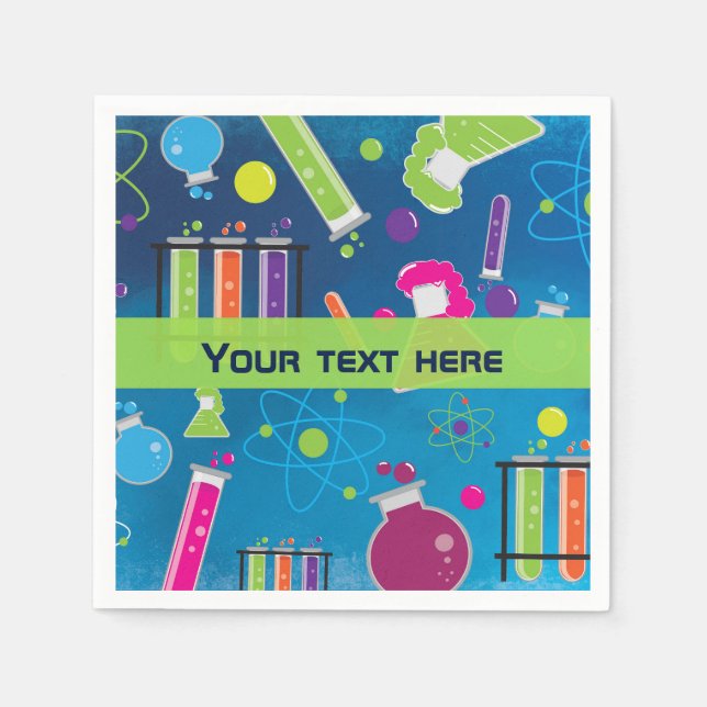 Mad Science Scientifics Birthday Party Napkins Serviette (Vorderseite)