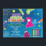 Mad Science Scientist Geburtstagsfeierlichkeiten Einladung<br><div class="desc">Mad Science Scientist Birthday Party Einladungen. Anpassen mit jedem Text. Matching-Elemente sind verfügbar.</div>