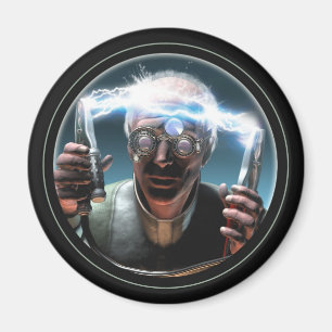 Mad Scientist #2 Round-Magnet Magnet