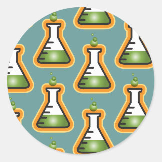 Mad Scientist Beakers Runder Aufkleber