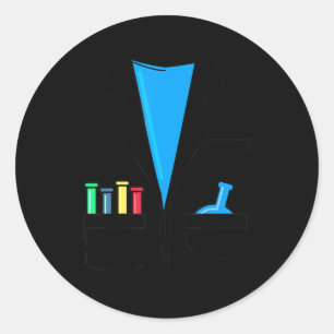 Mad Scientist Costume Nerd Chemistry Fun Science T Runder Aufkleber