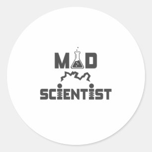 Mad Scientist Electric Science Beaker Runder Aufkleber
