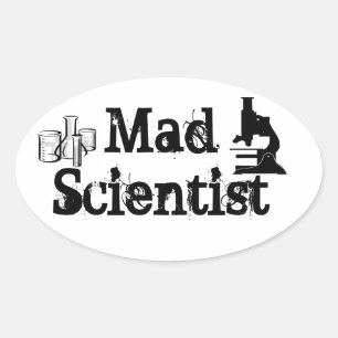 Mad Scientist Ovaler Aufkleber