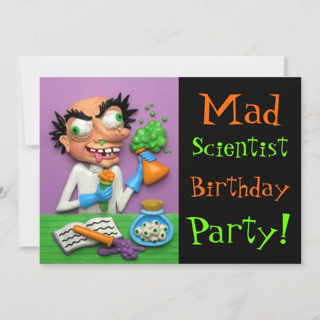 Mad Scientist-Party Einladung (Vorderseite)