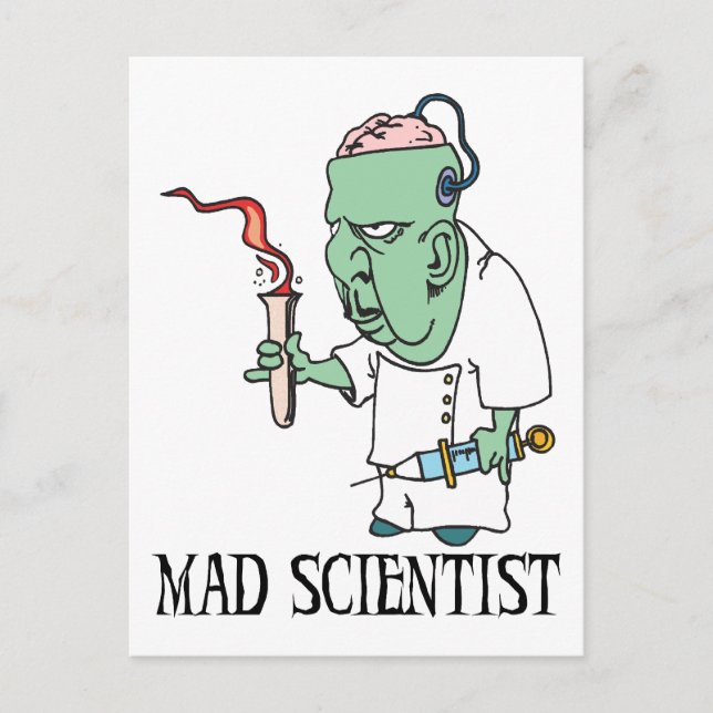 Mad Scientist Postcard Postkarte (Vorderseite)