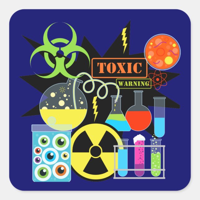 Mad Scientist Quadratischer Aufkleber (Vorderseite)