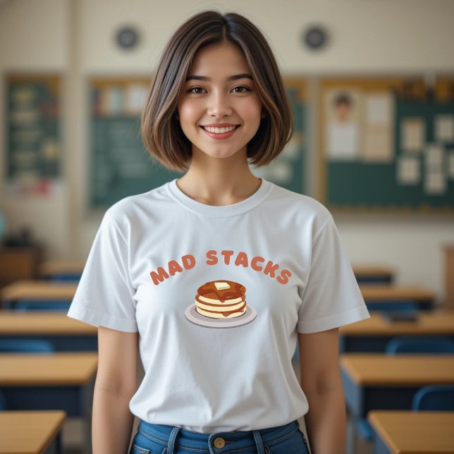 Mad Stack Pancake T - Shirts Funny Food (Von Creator hochgeladen)
