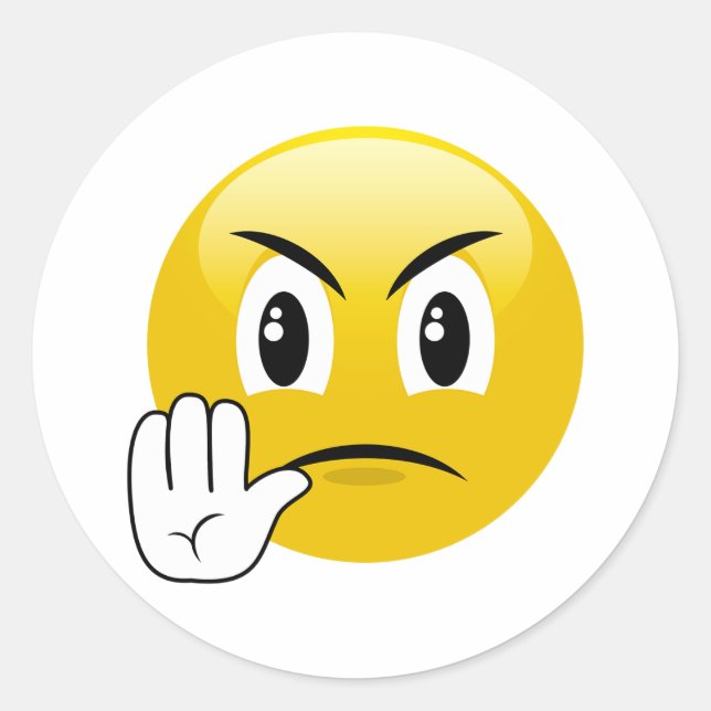 Mad Stopp genau da Emoji Stickers (Vorderseite)