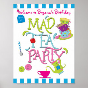 MAD TEA Party Geburtstag Begrüßungstafelsignatur Poster
