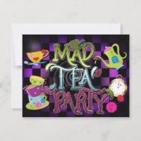 MAD TEA PARTY Wonderland Geburtstagsparty Einladun