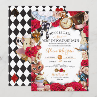 Mad Tee Party/Wonderland Geburtstag oder Babydusch Einladung