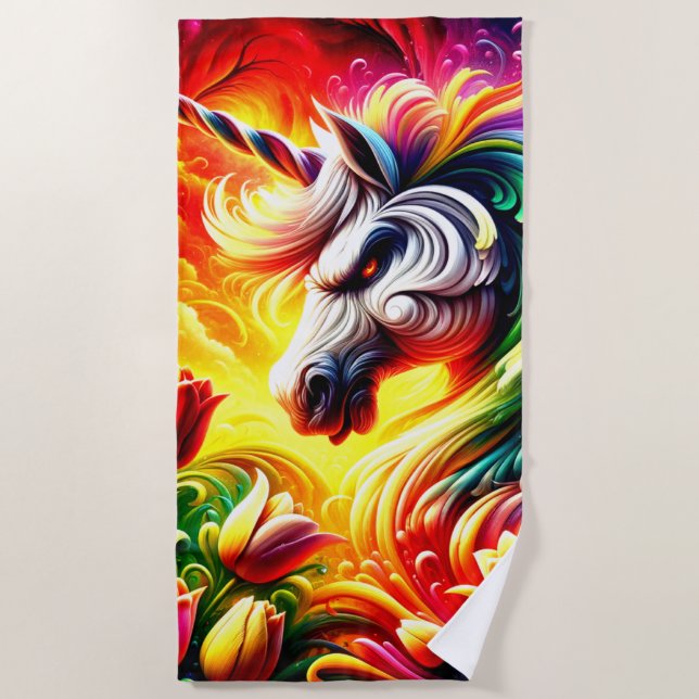 Mad Unicorn Strandtuch (Vorderseite)