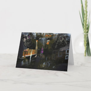 Mad World Mixed Media Goth Horror Original Art Karte