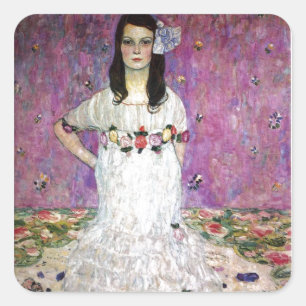 Mada Primavesi durch Gustav Klimt Quadratischer Aufkleber