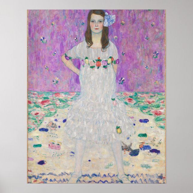 Mada Primavesi von Gustav Klimt Girl Lila Poster (Vorne)