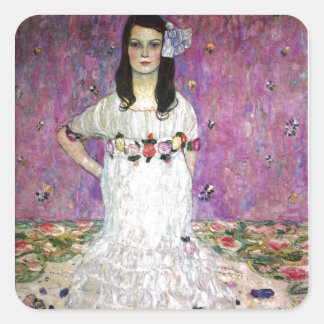 Mada Primavesi von Gustav Klimt Quadratischer Aufkleber