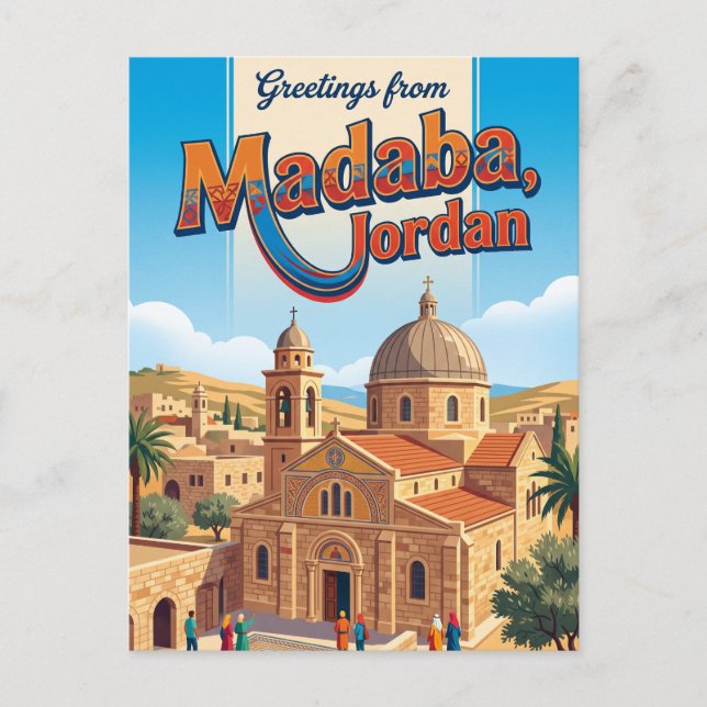Madaba Jordan Postkarte (Vorderseite)
