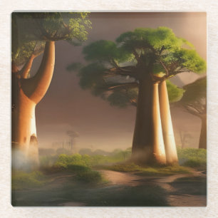 Madagascar Baobab-Wald-Fantasie Glasuntersetzer