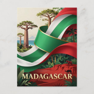 MADAGASCAR Flagge Reise-Erbe Postkarte