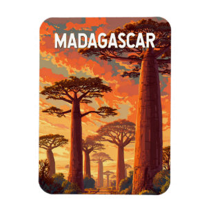 Madagascar Illustration Reise Kunst Vintage Magnet