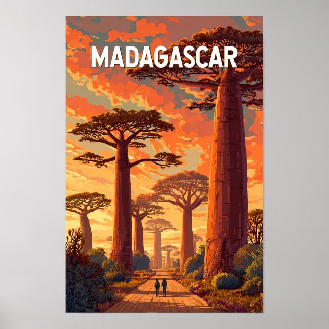 Madagascar-Illustration Reise Kunst Vintage Poster (Vorne)