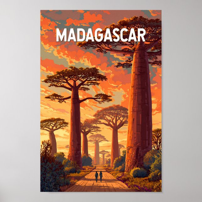 Madagascar-Illustration Reise Kunst Vintage Poster (Vorne)