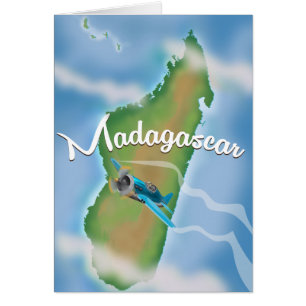 Madagascar-Karte Vintage-Reiseplakat.