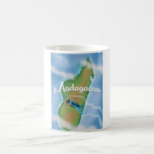 Madagascar-Karte Vintage-Reiseplakat. Tasse
