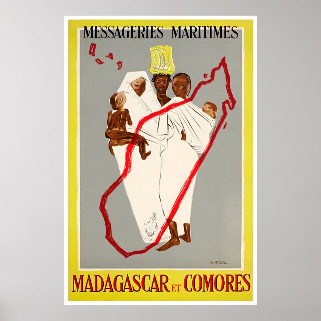 Madagascar Kunst Reiseposter Afrika Druck Zuhause Poster (Vorne)