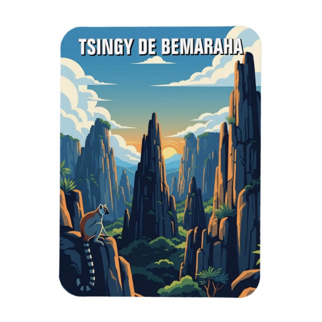 Madagascar Tsingy de Bemaraha National Park Travel Magnet (Vertikal)