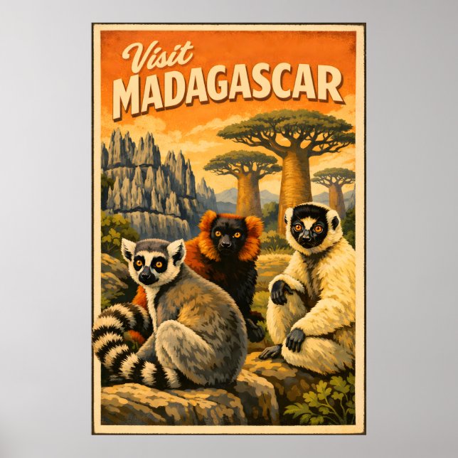 Madagascar - Vintage-Reiseplakat Poster (Vorne)